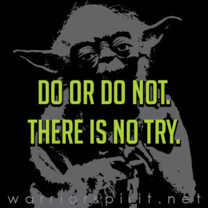 Yoda quote: Do or do not. There is no try.